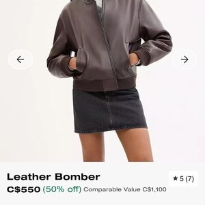 Lamarque Dark Brown Leather Bomber Jacket